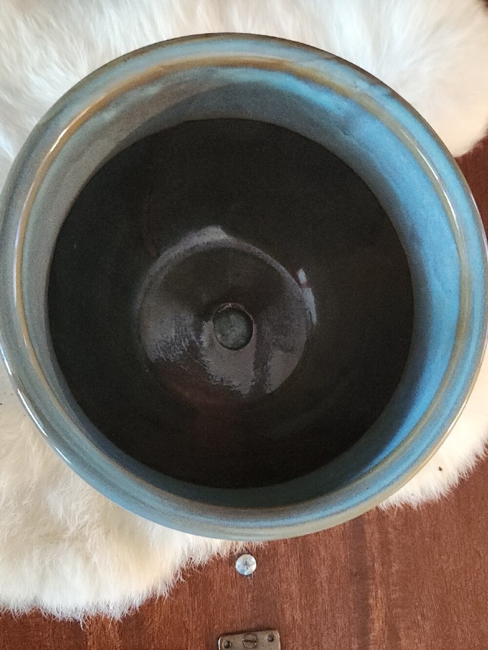 Blue Leaf-Pattern Planter - Picture 3 of 7